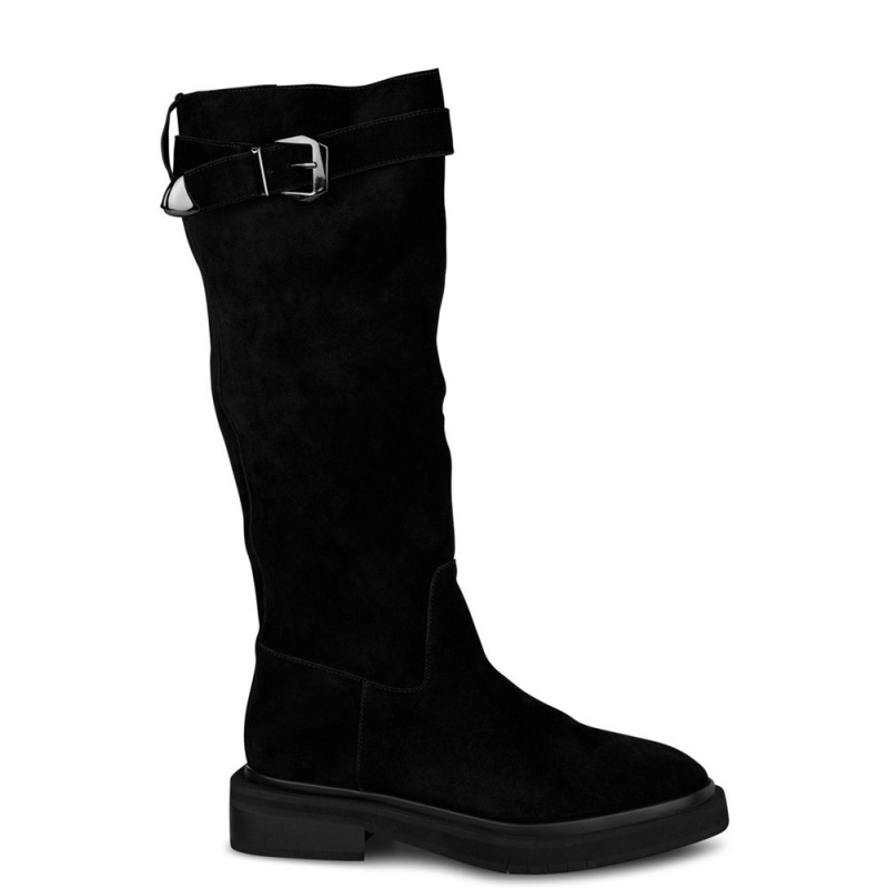 Bottes Plates Alma En Pena High Boucle Boot Noir Femme | AJO-50013313